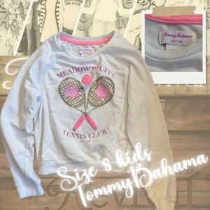 Tommy Bahama Kids White and Pink Tennis Sweatshirt